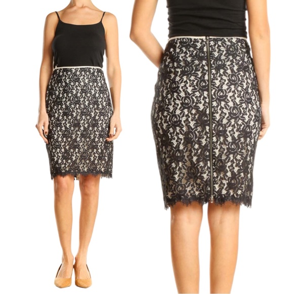 DIANE von FURSTENBERG Scotia Lace Pencil Skirt. Size 2 - Picture 1 of 11